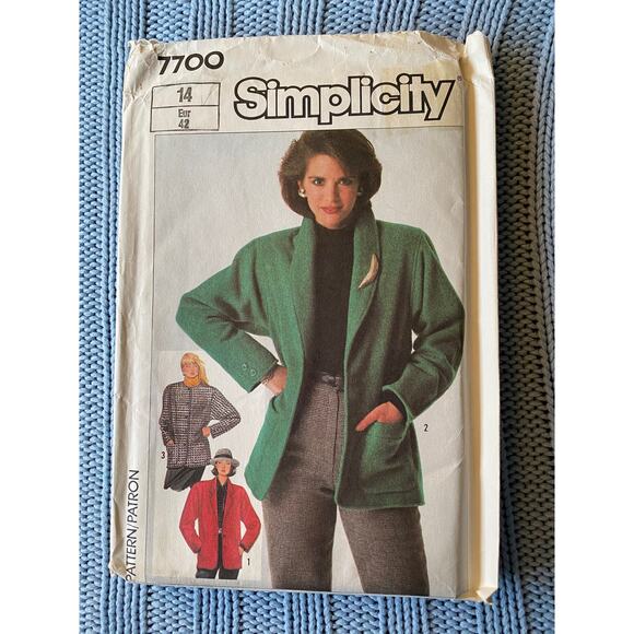 Simplicity 7700 jacket pattern boyfriend blazer - Picture 1 of 5